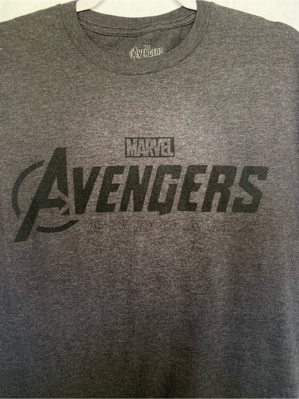 Marvel Avengers Endgame Graphic Logo Crew Neck Short Sleeve Gray Men Tee Large - Picture 3 of 7
